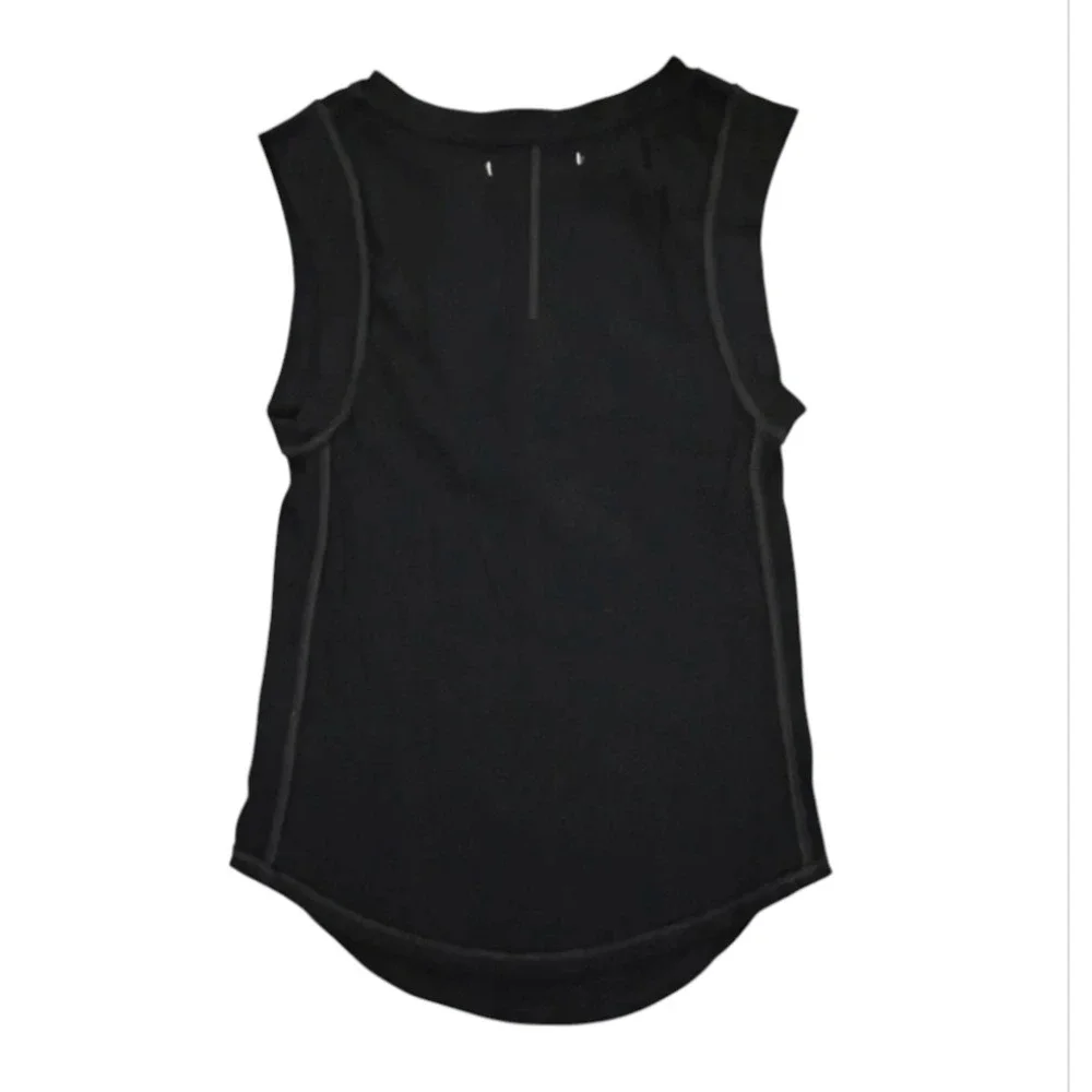 WE THE FREE PEOPLE Black Cotton Knit GO TO TANK TOP Contrast Stitching Slim M